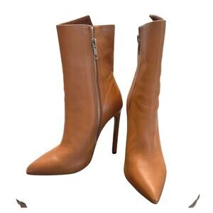 Tony Bianco Frappe Como Leather High Heel Mid-Calf Booties Size 5